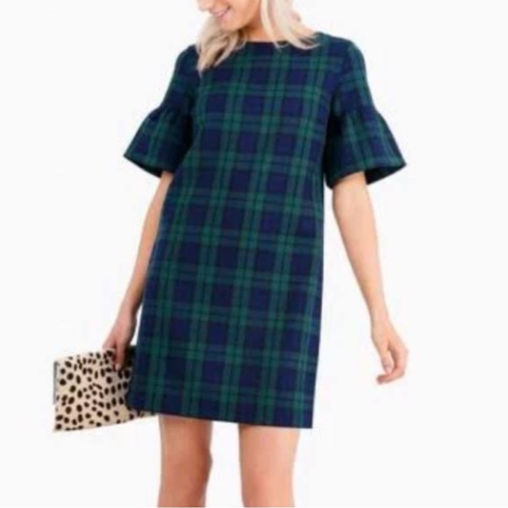 NWT Vineyard Vines  Blackwatch Plaid Flutter Sleeve Dress Size 0